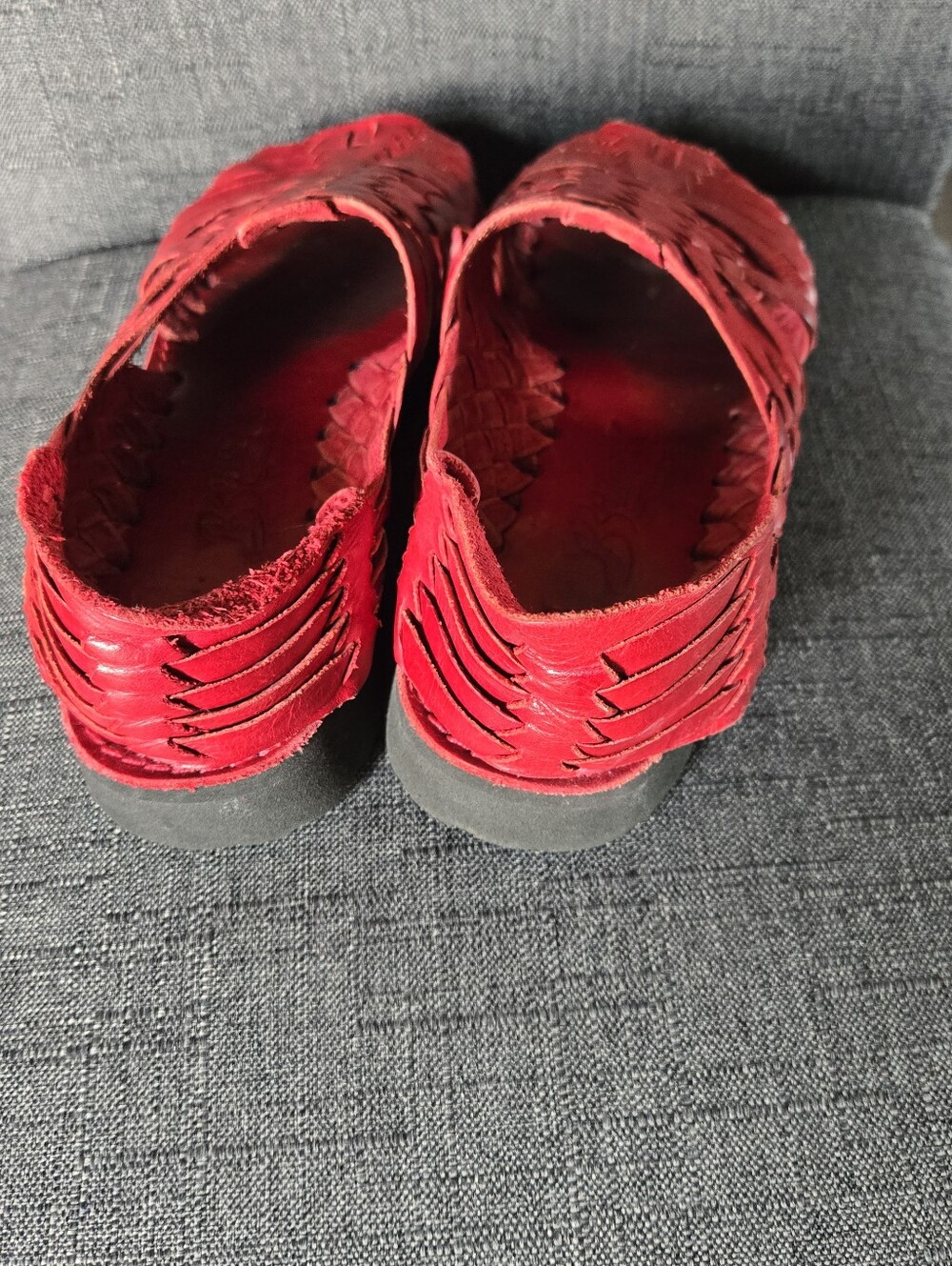 Huarache Sandals by Brand X - Women’s Size 8 1/2 - Made/Mexico - Red Leather - Picture 3 of 7